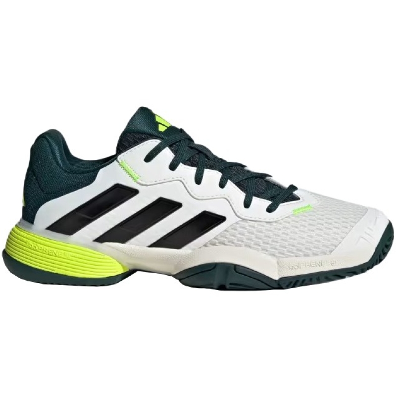 Adidas Barricade K Branco Preto Verde J?nior T?nis