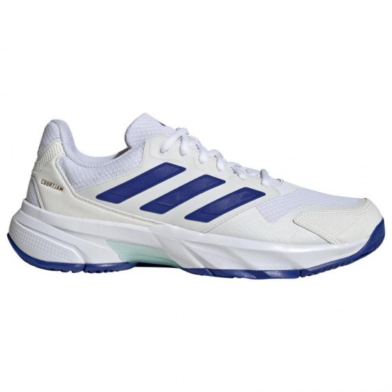 Tenis Adidas CourtJam Control 3 Branco Azul Aqua