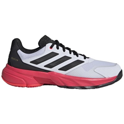 Tenis Adidas CourtJam Control 3 Branco Preto Vermelho