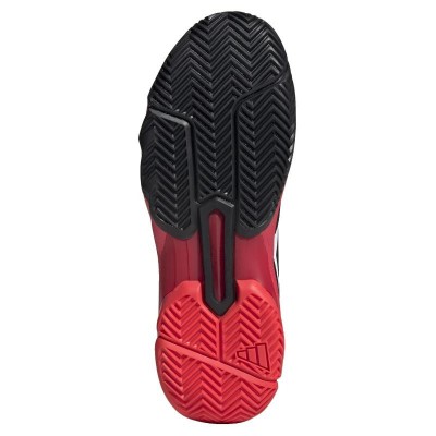 Tenis Adidas CourtJam Control 3 Branco Preto Vermelho