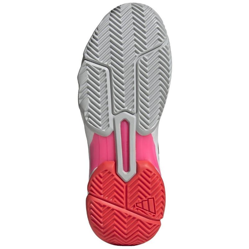 T?nis Adidas CourtJam Control 3 Branco Prata Vermelho Feminino