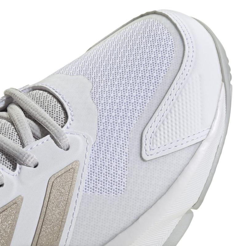 T?nis Adidas CourtJam Control 3 Branco Prata Vermelho Feminino