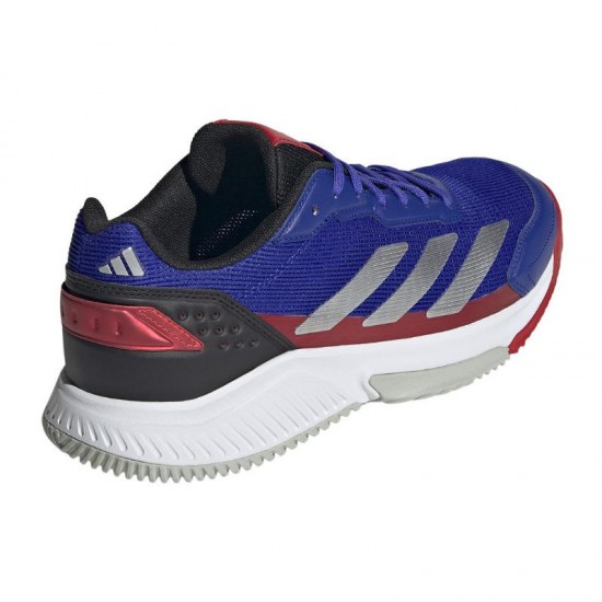 Zapatillas Adidas Courtquick Padel Azul Plata Rojo