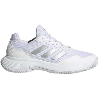 Adidas GameCourt 2 Sneakers donna in metallo argento bianco