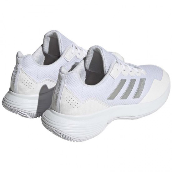 Adidas GameCourt 2 Sneakers donna in metallo argento bianco