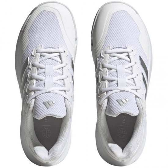 Adidas GameCourt 2 White Silver Metal Baskets Femme