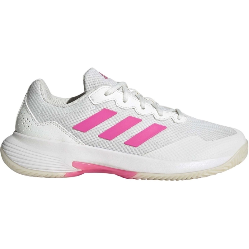 T?nis Adidas GameCourt 2 Branco Rosa Feminino