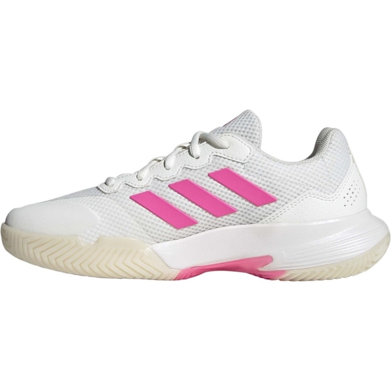 T?nis Adidas GameCourt 2 Branco Rosa Feminino