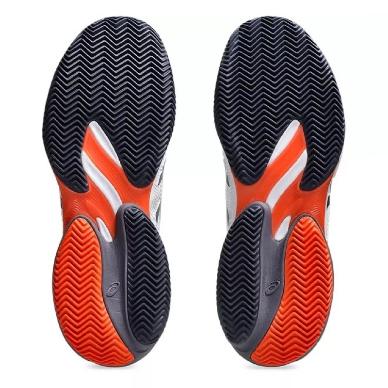 T?nis Asics Court FF 3 Clay Branco Cinza Laranja