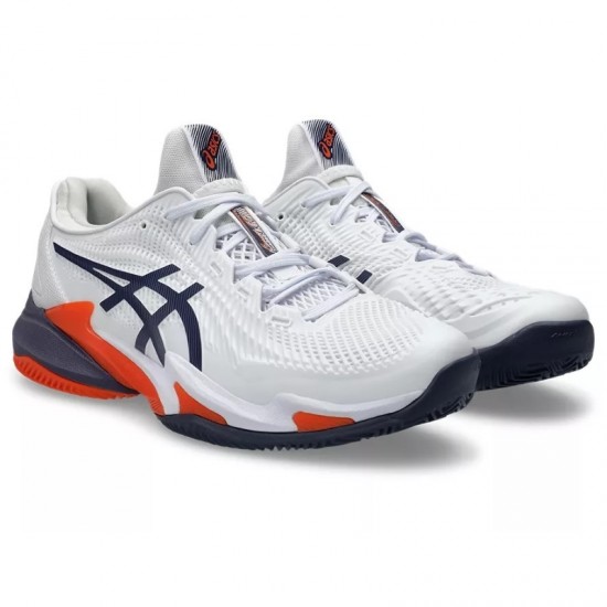 Baskets Asics Court FF 3 TERRE BATTUE Blanc Gris Orange