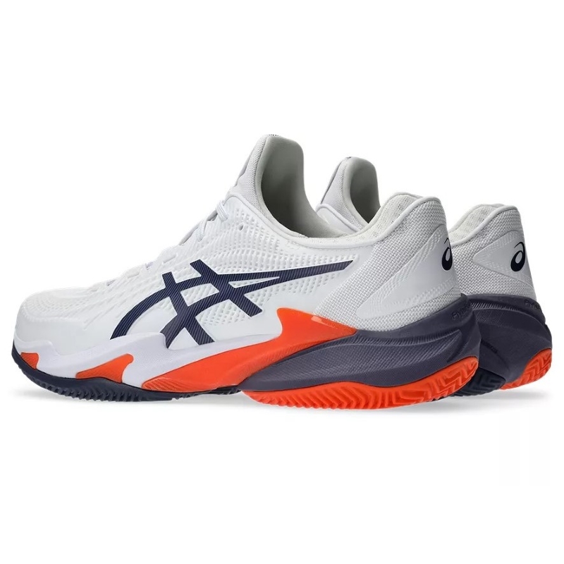 T?nis Asics Court FF 3 Clay Branco Cinza Laranja
