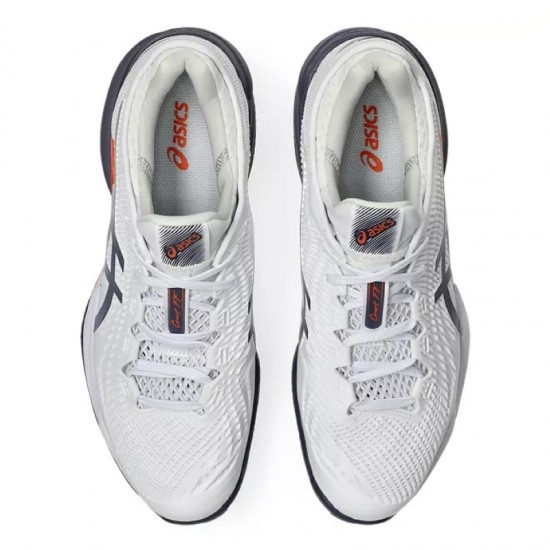 Baskets Asics Court FF 3 TERRE BATTUE Blanc Gris Orange