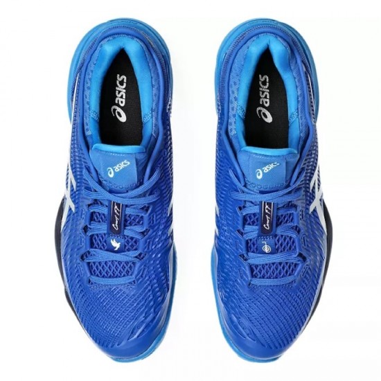 Tenis Asics Court FF 3 Novak Clay Azul Preto Prateado