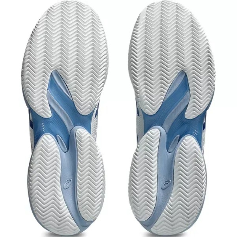 T?nis Asics Court FF 3 Novak Clay Branco Tuna Azul