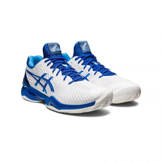 Baskets Asics Court FF Clay Novak Blanc Bleu