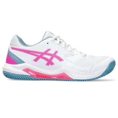 Tenis Asics Gel Dedicar 8 Padel branco rosa Fluor Mulheres