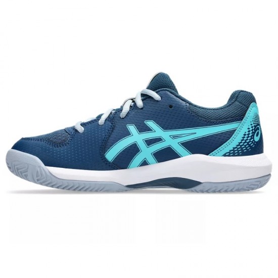 Scarpe da ginnastica Asics Gel Dedicate 8 Padel GS Blu Mako Grigio Junior