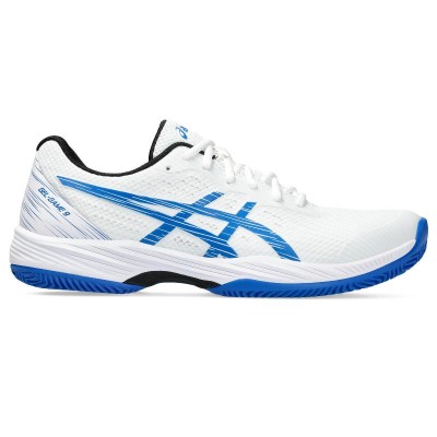 Asics Gel Game 9 Bianco Blu Scarpe - TERRA BATTUTA