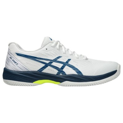 Baskets Asics Gel Game 9 TERRE BATTUE Blanc Bleu Mako