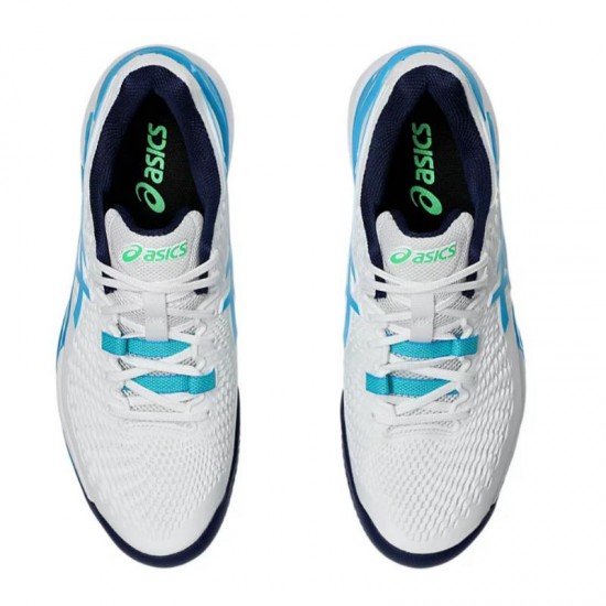 Baskets Asics Gel Resolution 9 TERRE BATTUE Blanc Aqua