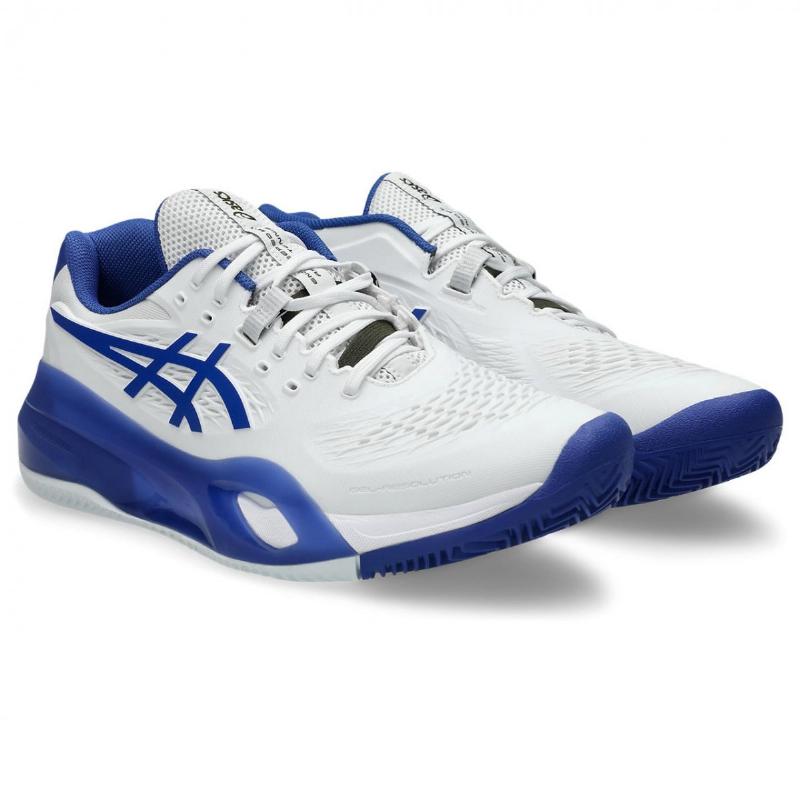T?nis Asics Gel Resolution X Clay Branco Azul Cobalto