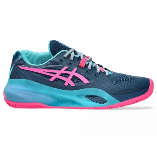 Tenis Asics Gel Resolution X Padel Azul Mako Rosa