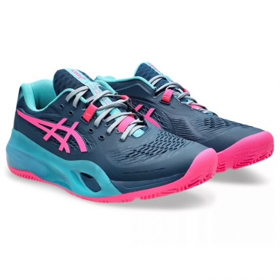 Zapatillas Asics Gel Resolution X Padel Azul Mako Rosa