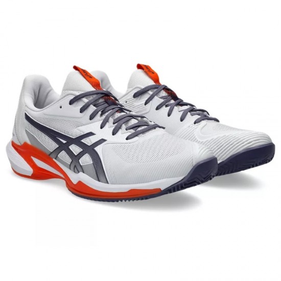 Tenis Asics Solution Speed FF 3 Clay Branco Cinza Laranja