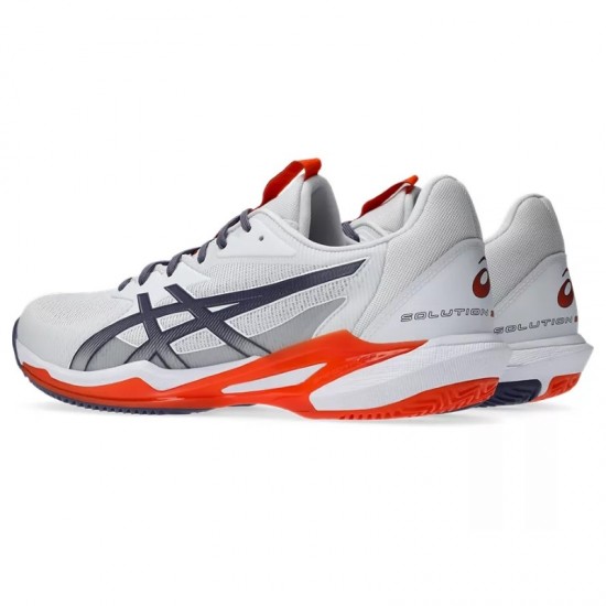 Tenis Asics Solution Speed FF 3 Clay Branco Cinza Laranja