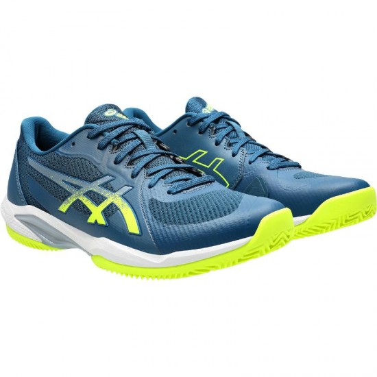 Baskets Asics Solution Swift FF 2 Bleu Terre Battue Mako Jaune