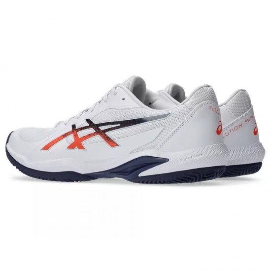 Asics Solution Swift FF 2 TERRE BATTUE Blanc Bleu Orange Baskets