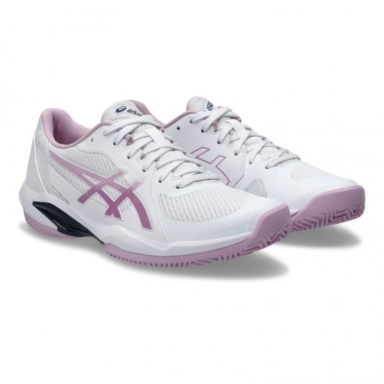 Baskets Femme Asics Solution Swift FF 2 TERRE BATTUE Blanc Rose Ube