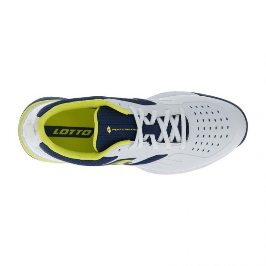 Tenis Lotto Superrapida 400 IV Branco Amarelo Amarelo Azul Denim