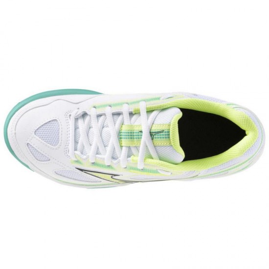 Tenis Mizuno Break Shot 4 Clay Branco Preto Lima para Mulheres