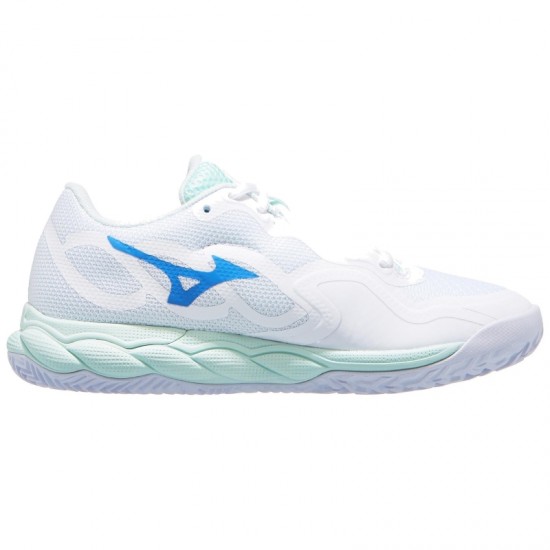 Mizuno Wave Enforce Court Clay Bianco Blu Sneakers Donna