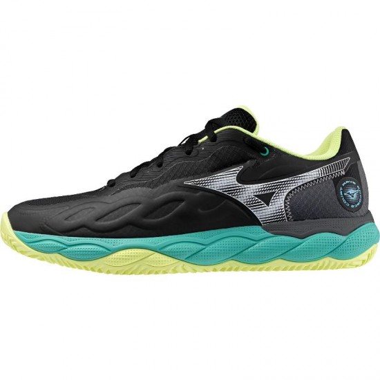 Mizuno Wave Enforce Court Clay Nero Bianco Lime Sneakers