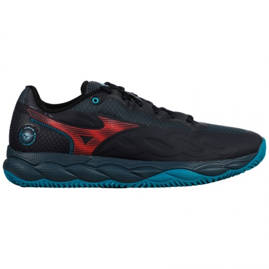 Mizuno Wave Enforce Court Padel Black Blue Red Sneakers