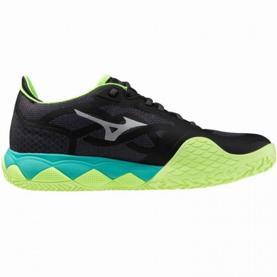 Mizuno Wave Enforce Tour Terre Battue Noir Blanc Lime Baskets