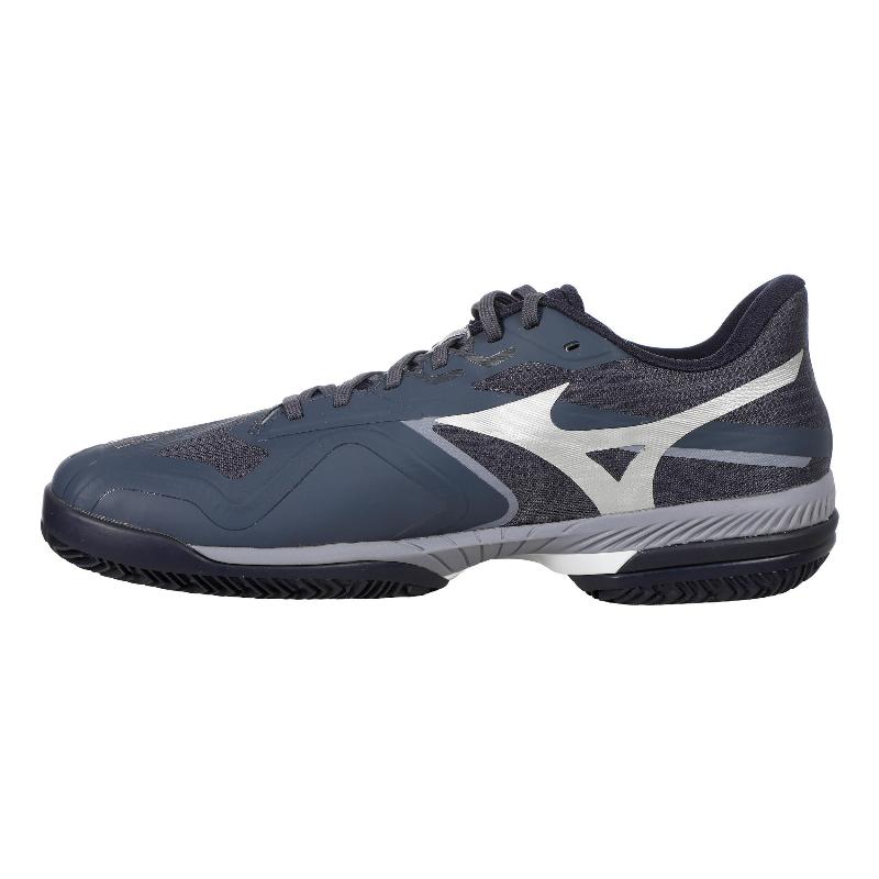 Mizuno Wave Exceed Court TERRE BATTUE Gris Blanc Baskets