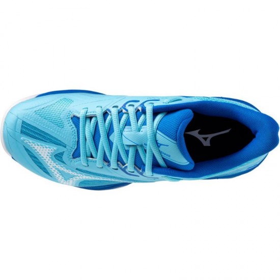 Mizuno Wave Exceed Light 2 Clay Azul Branco Tenis Feminino