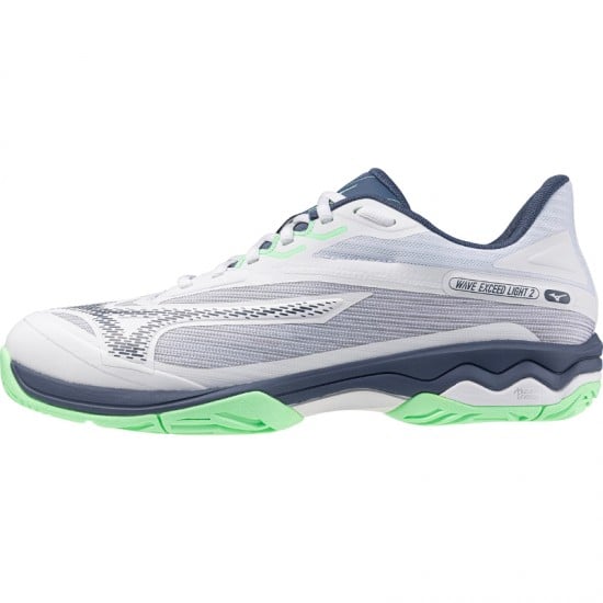 Zapatillas Mizuno Wave Exceed Light 2 Clay Blanco Verde Azul