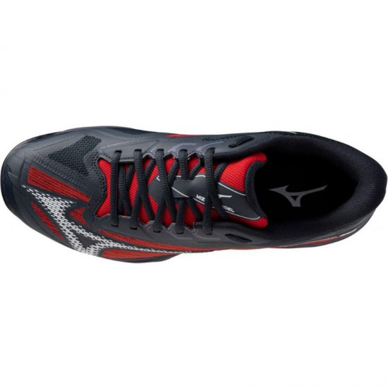 Mizuno Wave Exceed Light 2 Padel Preto Branco Vermelho Sapatilhas