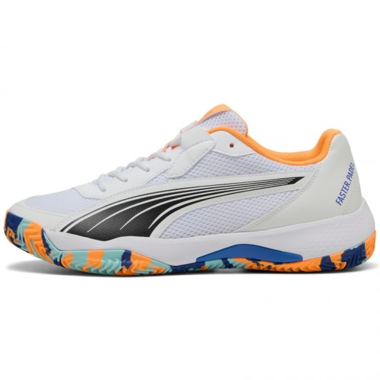 Puma Nova Court Bianco Arancione Nero Sneakers