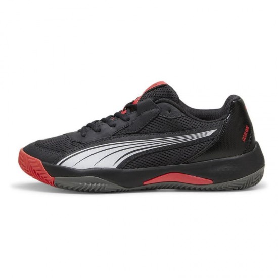 Puma Nova Court Dark Gray Black Red Sneakers