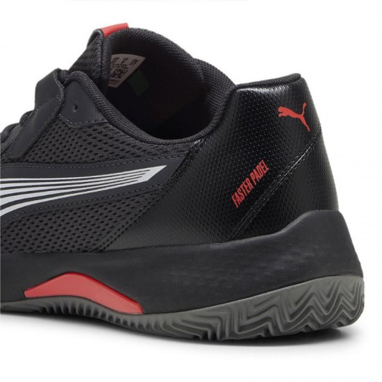 Tenis Puma Nova Court Cinza Escuro Preto Vermelho