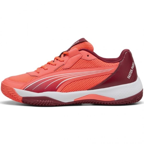 Puma Nova Court Red Bordeaux White Sneakers