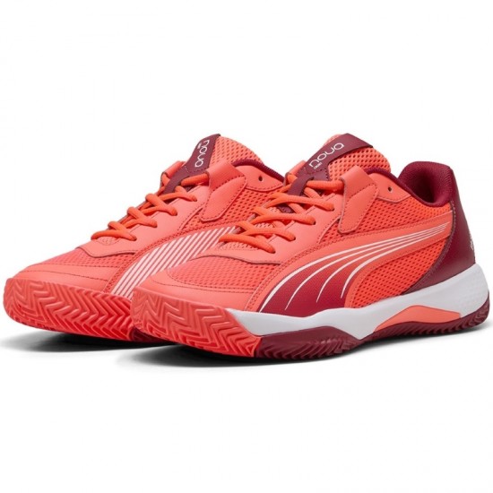 Puma Nova Court Red Bordeaux White Sneakers