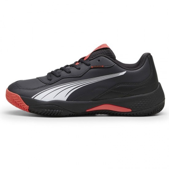 Puma Nova Smash Dark Gray Black Red Sneakers