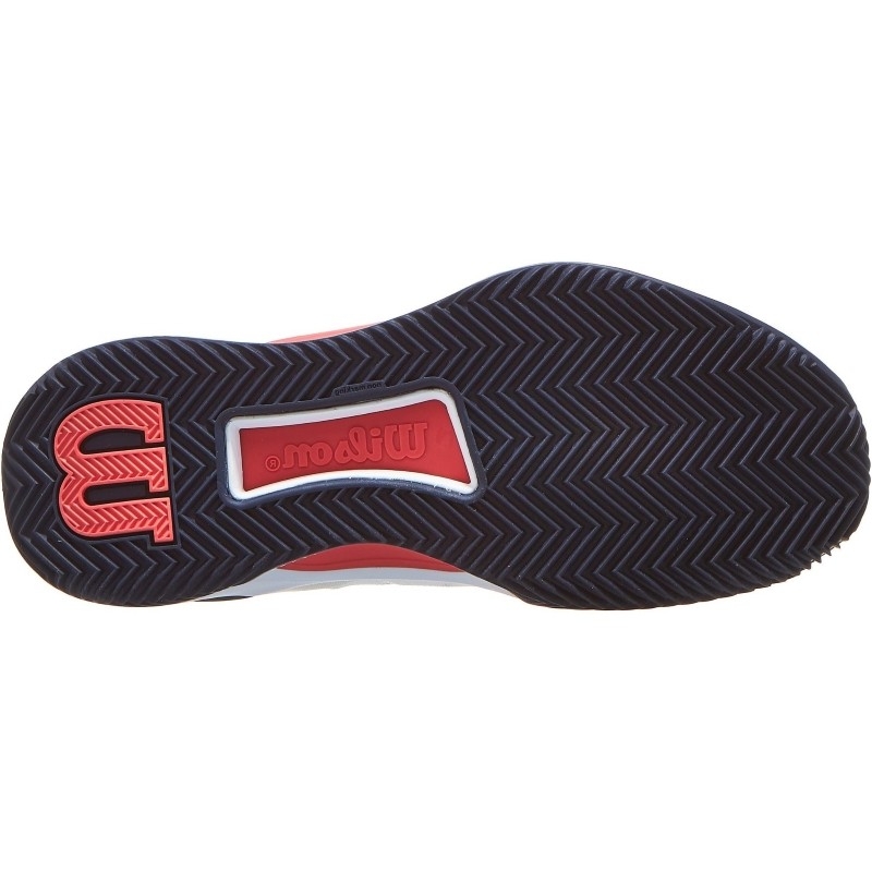 Baskets Femme Wilson Intrigue Tour TERRE BATTUE Blanc Bleu Marine