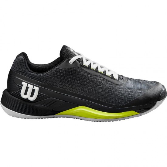 Scarpe Wilson Rush Pro 4.0 Terra Battuta Nero Bianco Giallo